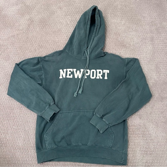 Soft As A Grape Newport RI Hoodie | Coastal Sea Glass Green Pullover Sweatshirt - Picture 4 of 8